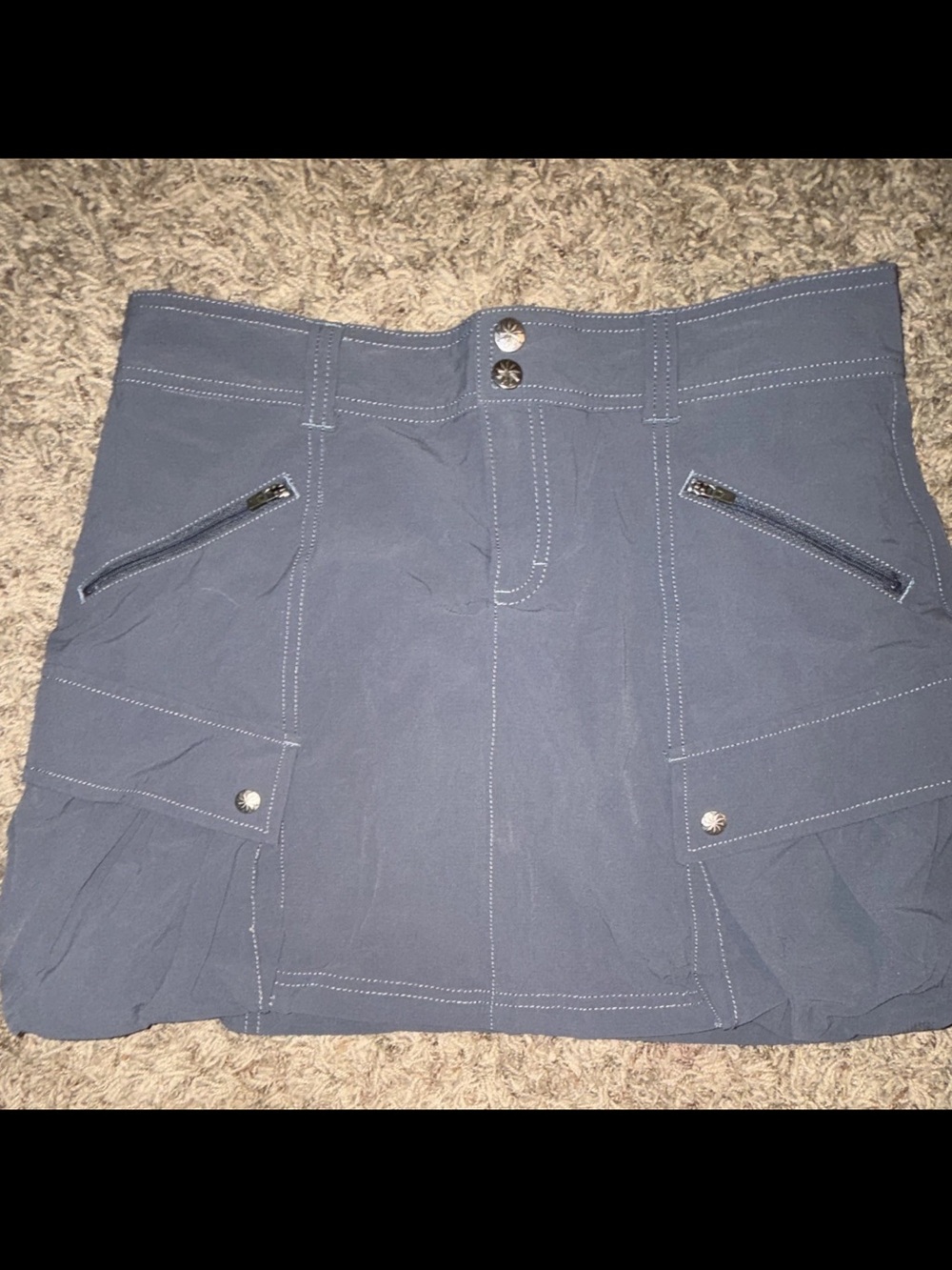 Athleta Navy Utility Skort with Zip and Cargo Pockets